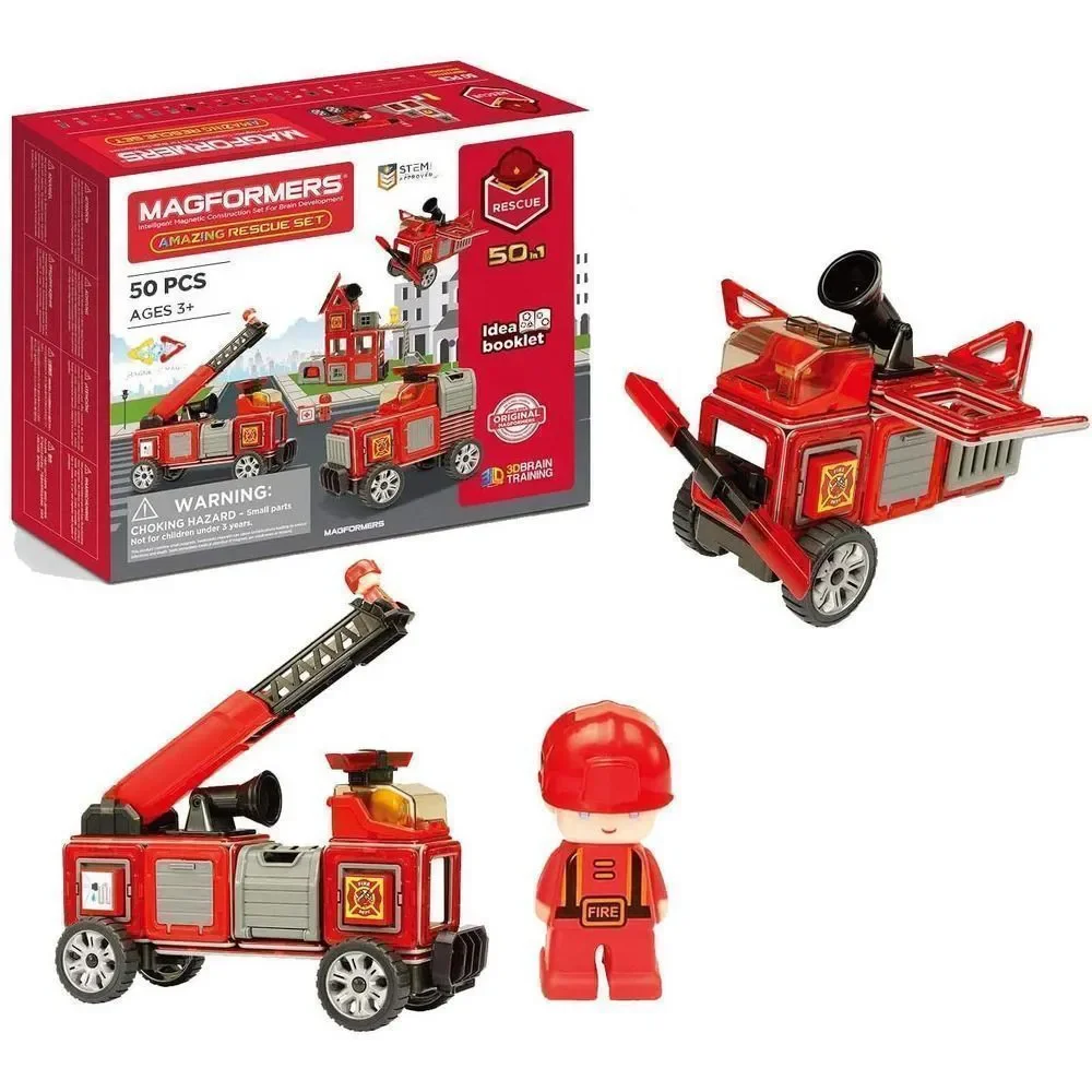 Magformers Amazing Rescue  Educational Magnetic Tiles Building STEM Toy Set